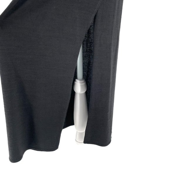 Aritzia Black Midi Pencil Skirt with Slit Stretchy Medium - Picture 3 of 7